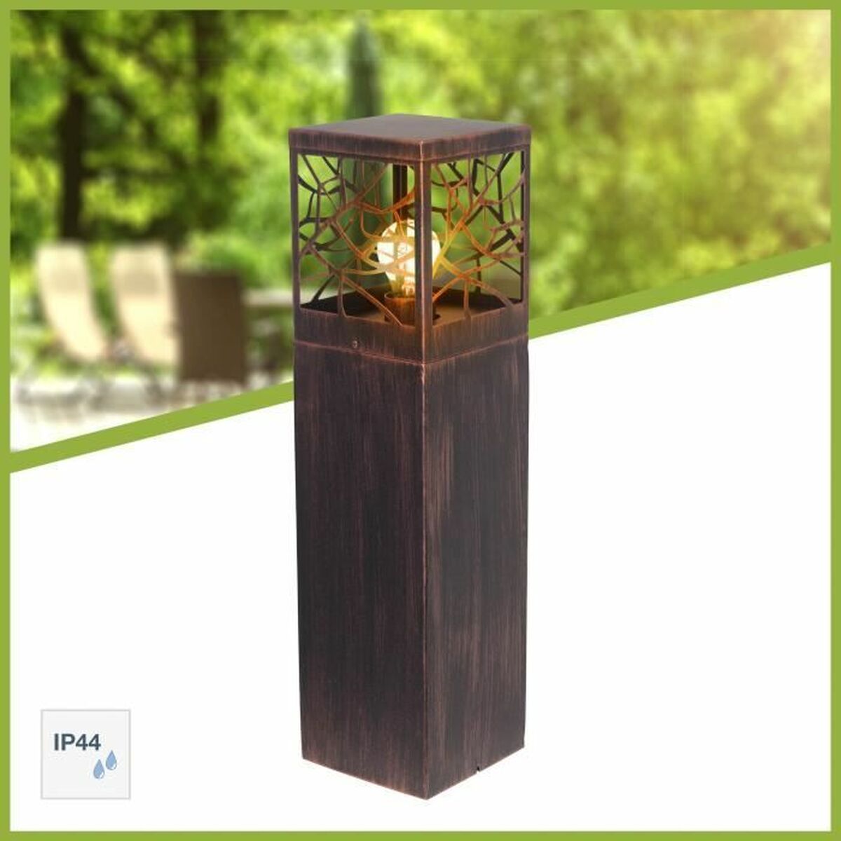 Lampada ad energia solare Brilliant Marrone 60 W
