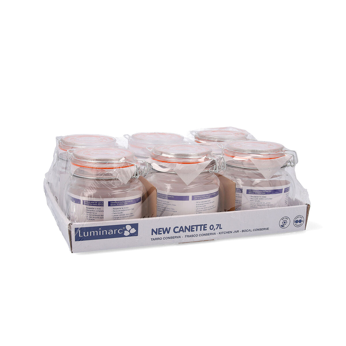 Barattolo di Vetro Quid New Canette Trasparente Vetro (0,7L) (Pack 6x)