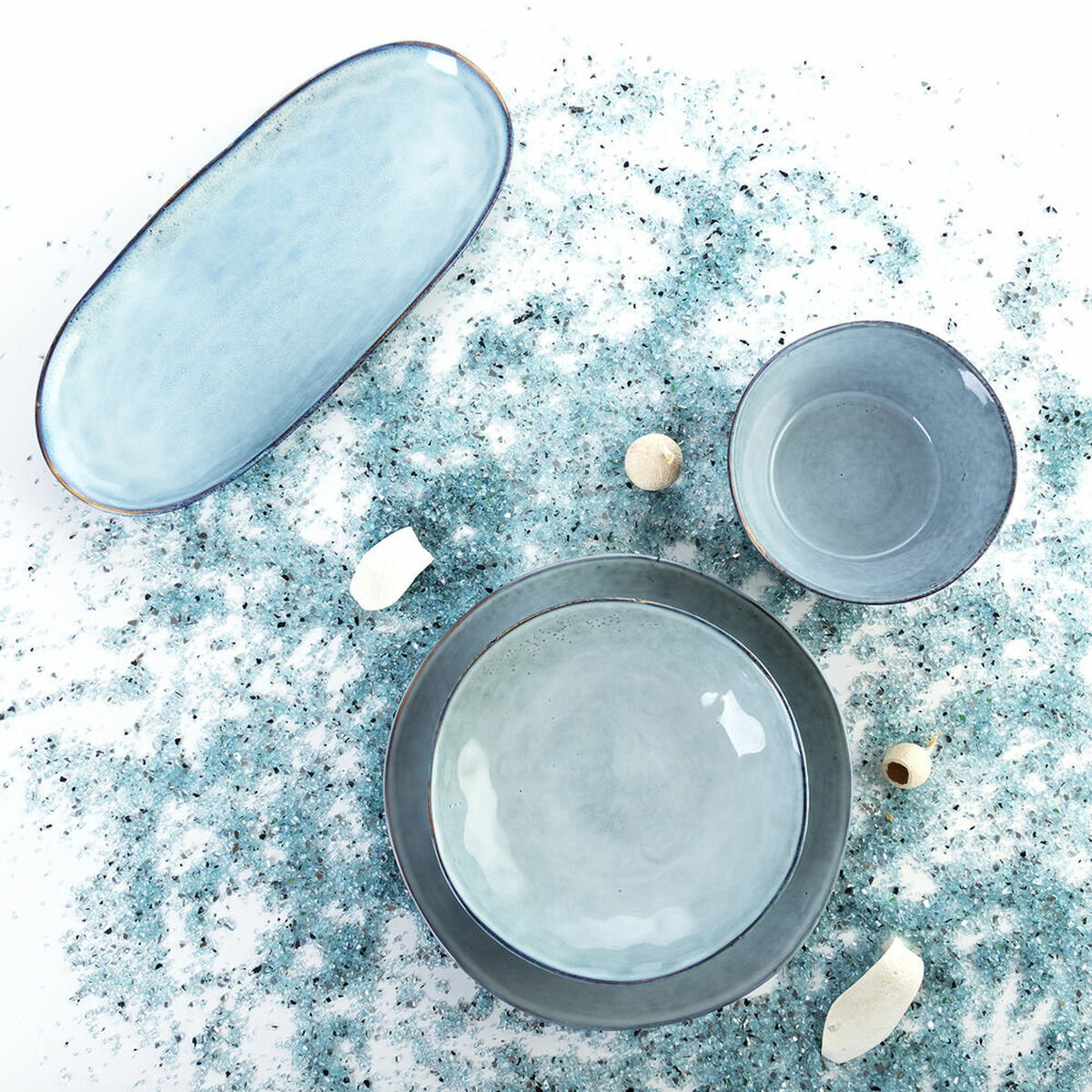 Teglia da Cucina Quid Boreal Ceramica Azzurro (28 x 14 cm) (Pack 4x)