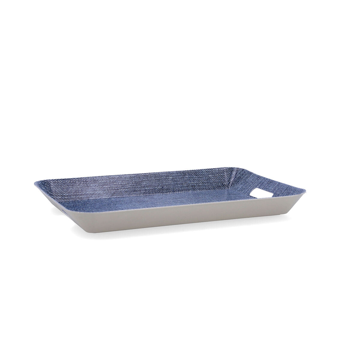 Vassoio per la colazione Quid Habitat Azzurro Plastica 33 x 23 x 4 cm Con manici Denim (12 Unità)