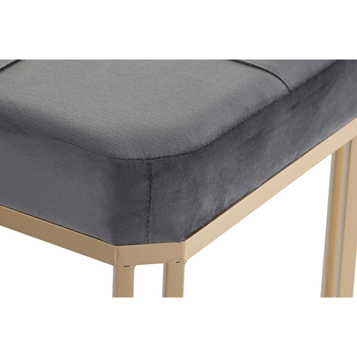 Panca DKD Home Decor Grigio Metallo Velluto (120 x 40 x 47 cm)
