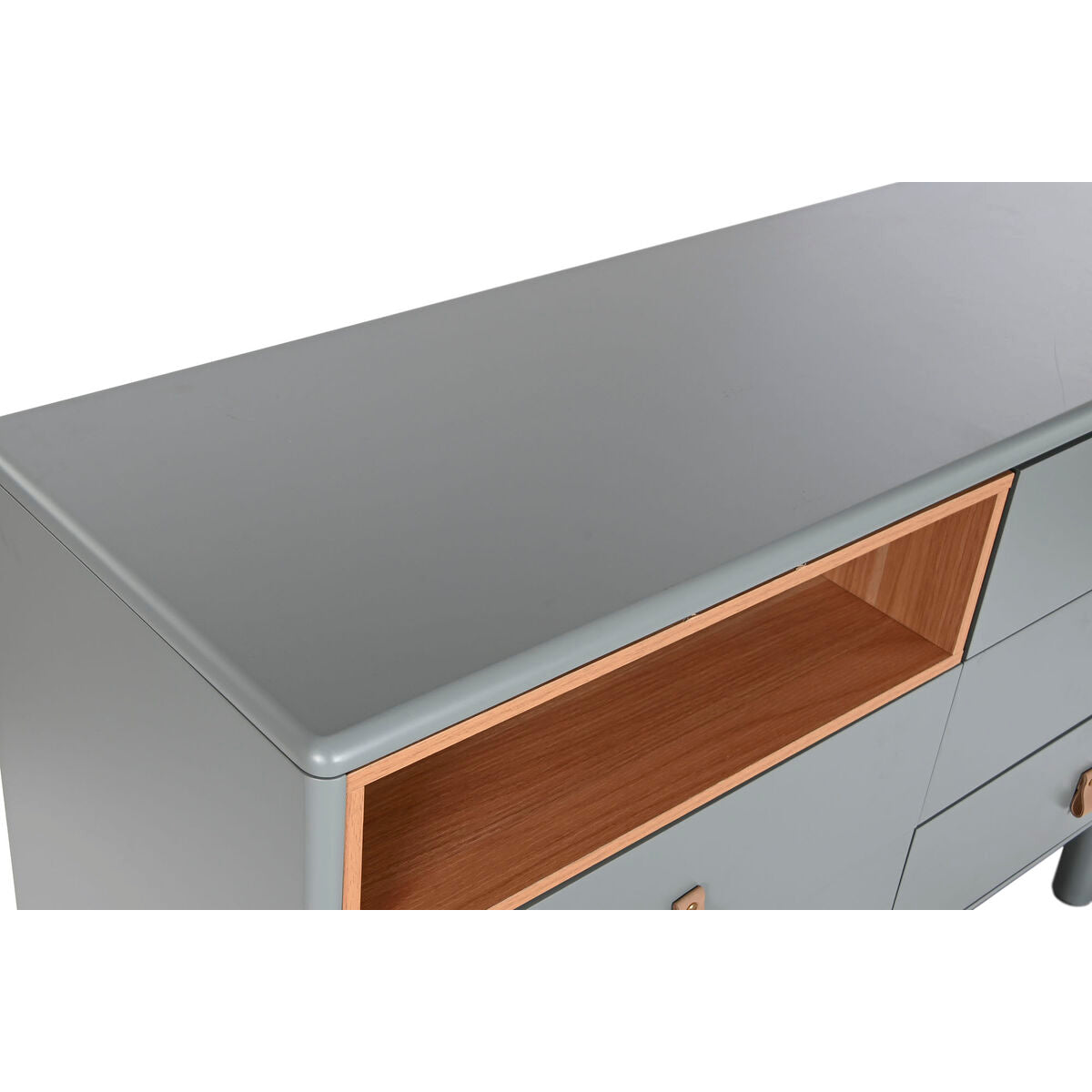 Cassettiera Home ESPRIT Azzurro Grigio Naturale polipropilene Legno MDF 120 x 40 x 75 cm