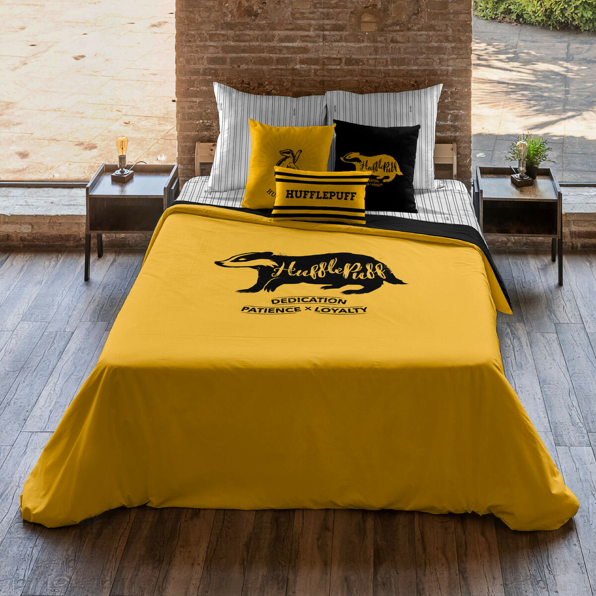 Copripiumino Harry Potter Hufflepuff Values Giallo 220 x 220 cm Ala francese