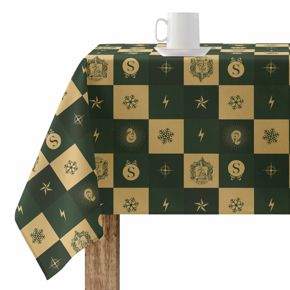 Tovaglia in resina antimacchia Harry Potter Slytherin 140 x 140 cm