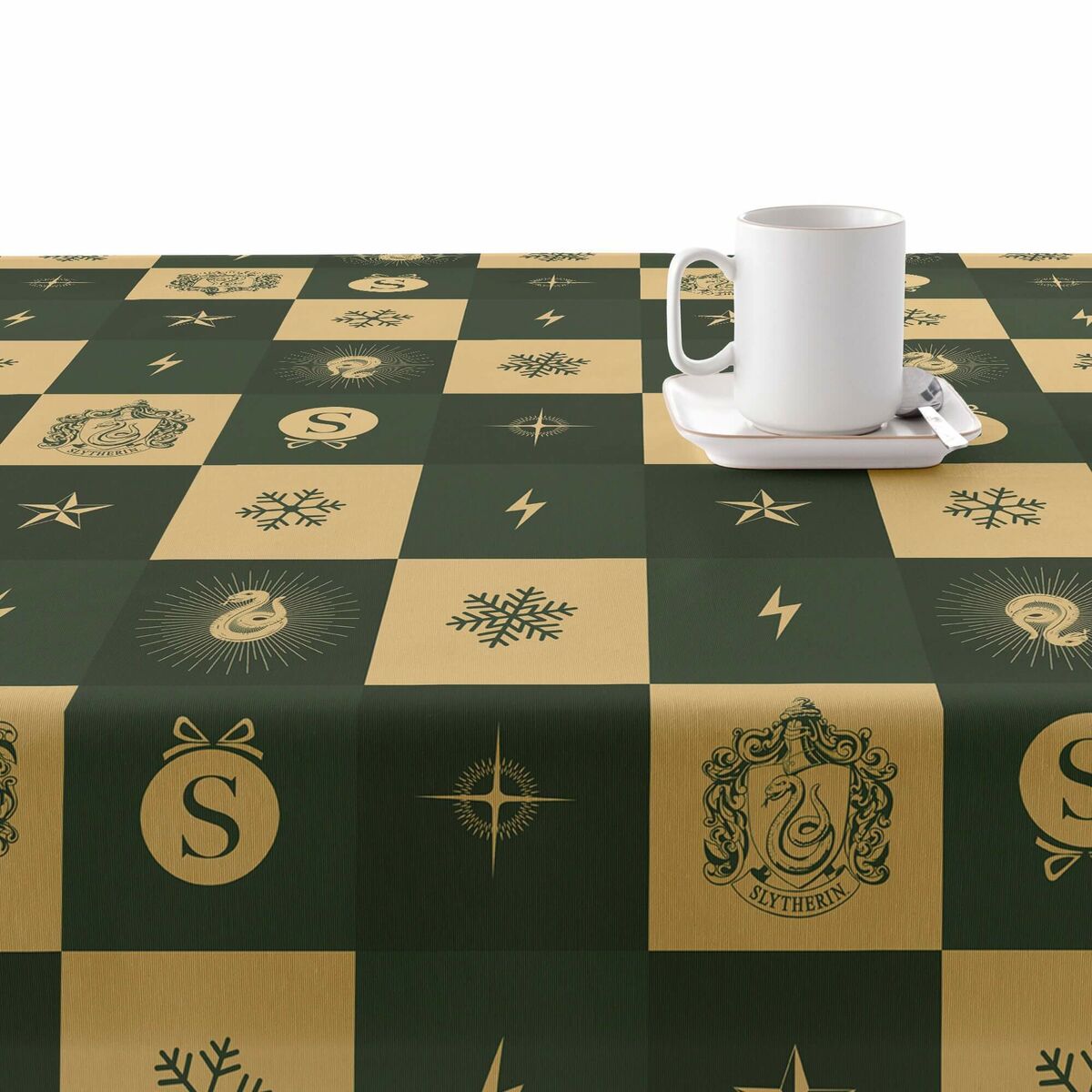 Tovaglia in resina antimacchia Harry Potter Slytherin 250 x 140 cm