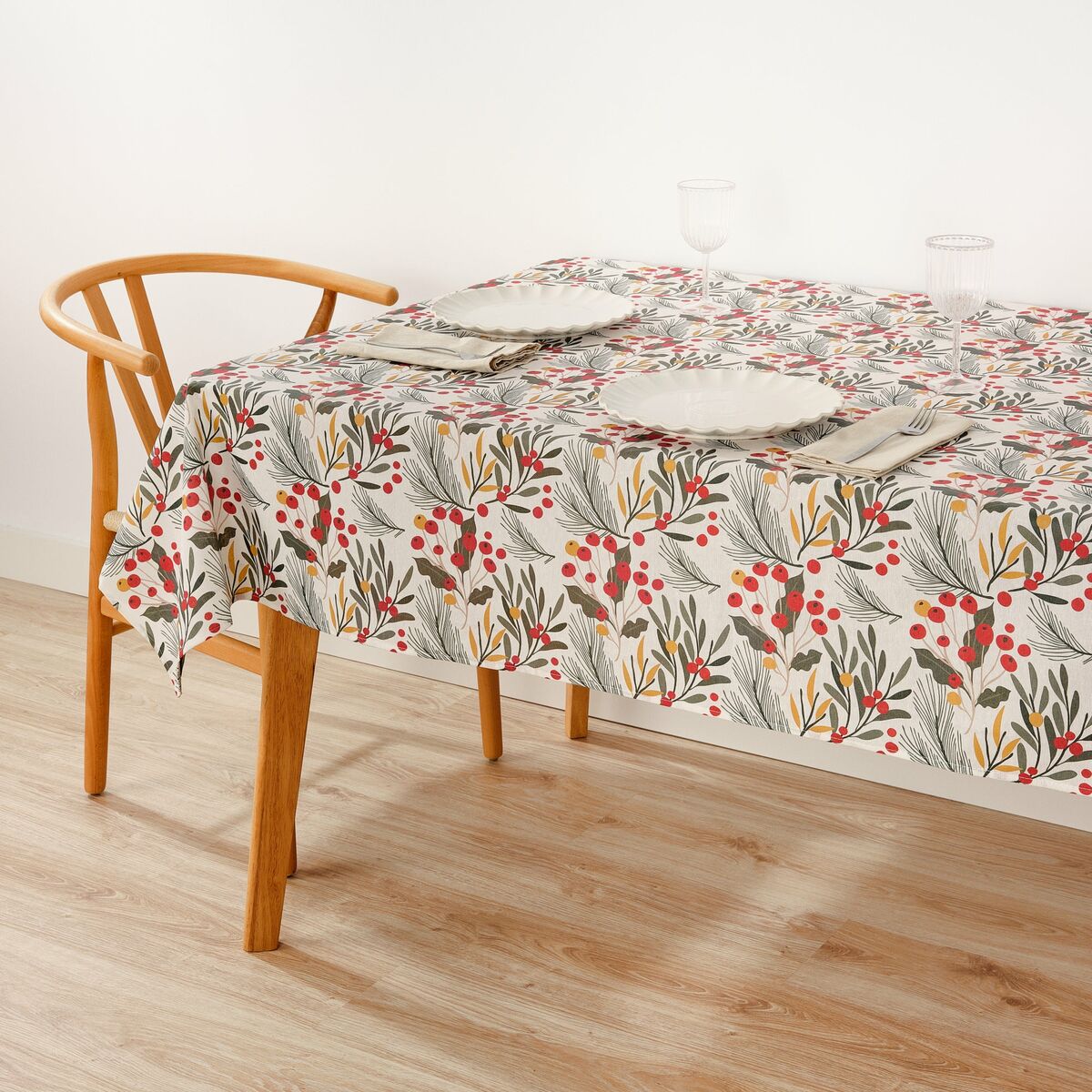 Tovaglia in resina antimacchia Mauré Merry Christmas 100 x 140 cm