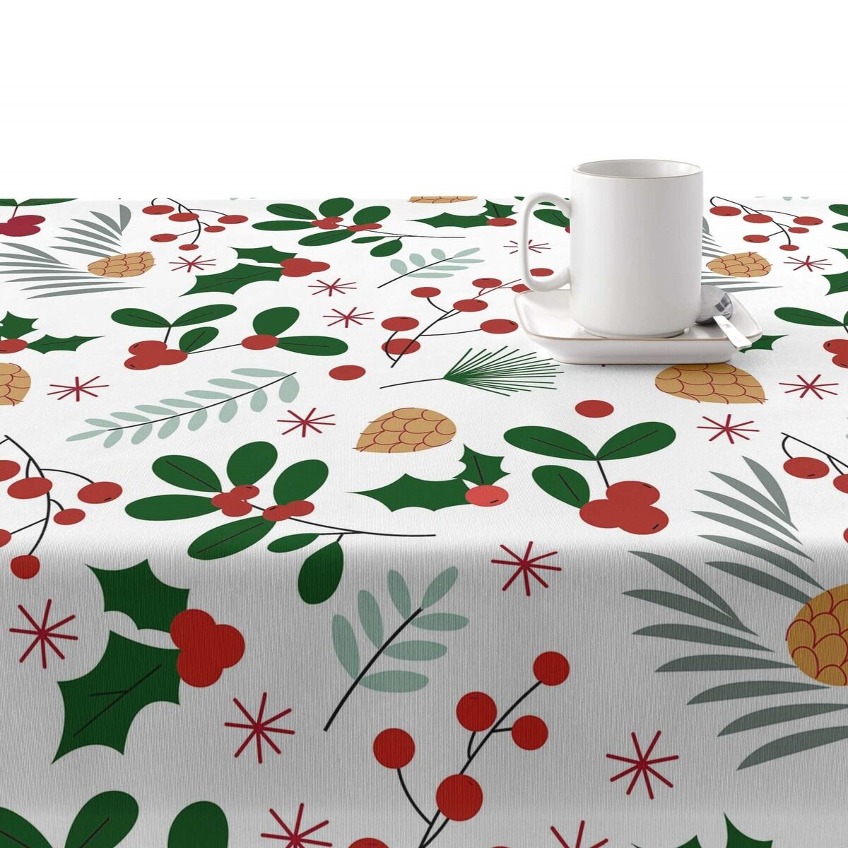 Tovaglia in resina antimacchia Mauré Merry Christmas 200 x 140 cm