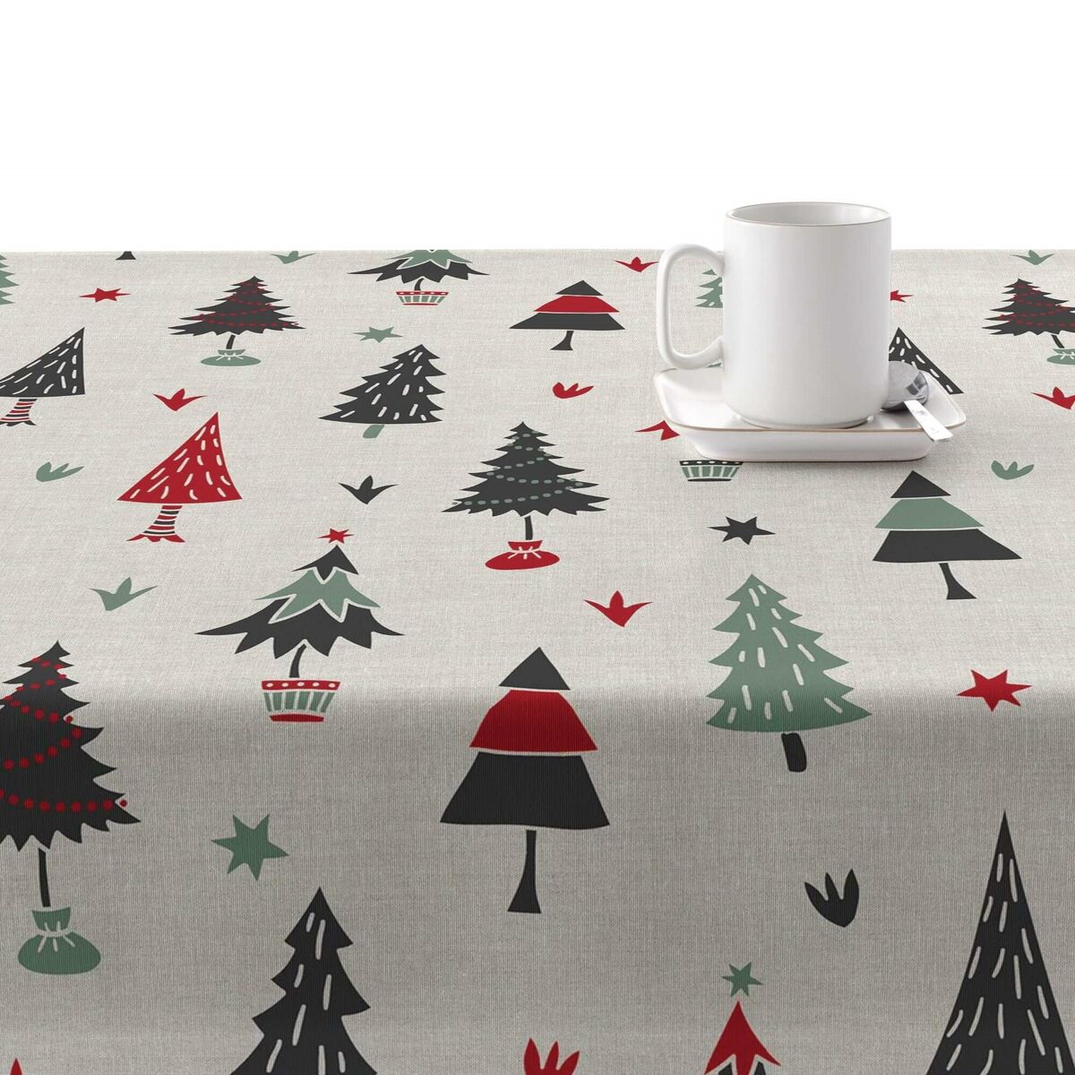 Tovaglia in resina antimacchia Mauré Merry Christmas 140 x 140 cm