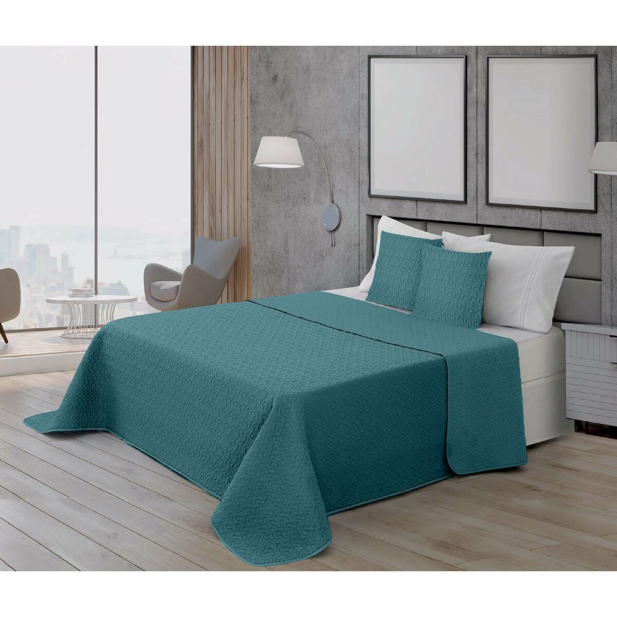 Trapunta Ripshop Verde petrolio 235 x 3 x 270 cm