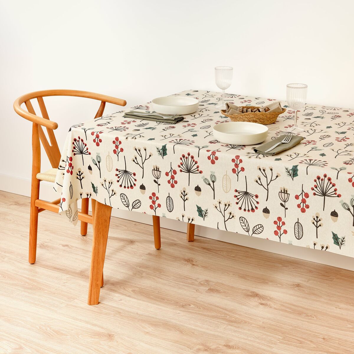 Tovaglia in resina antimacchia Mauré Merry Christmas 100 x 140 cm