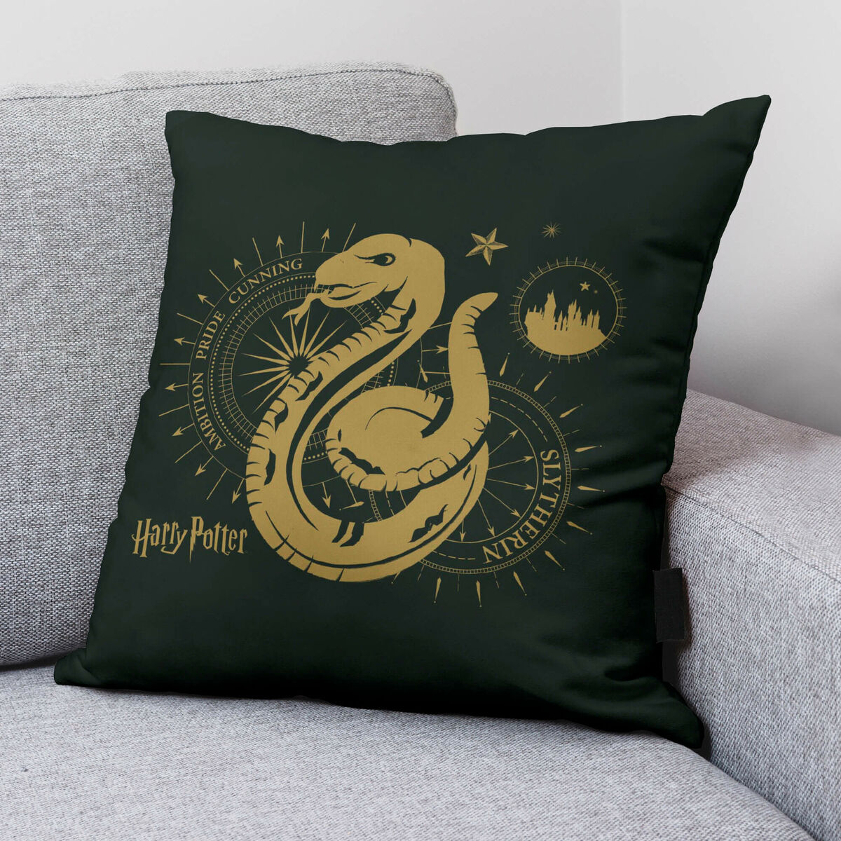 Fodera per cuscino Harry Potter Slytherin 50 x 50 cm