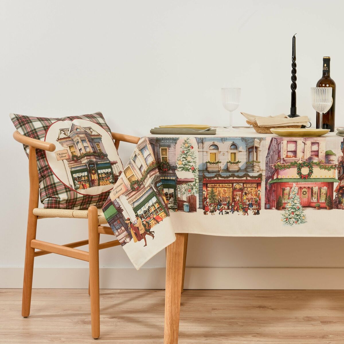 Tovaglia antimacchia Mauré Christmas City 200 x 155 cm