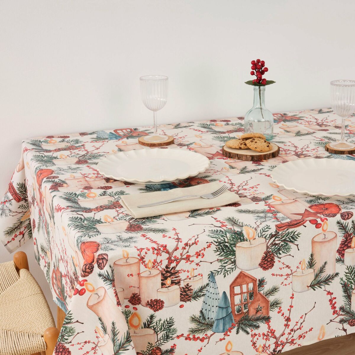 Tovaglia in resina antimacchia Mauré Christmas 100 x 140 cm