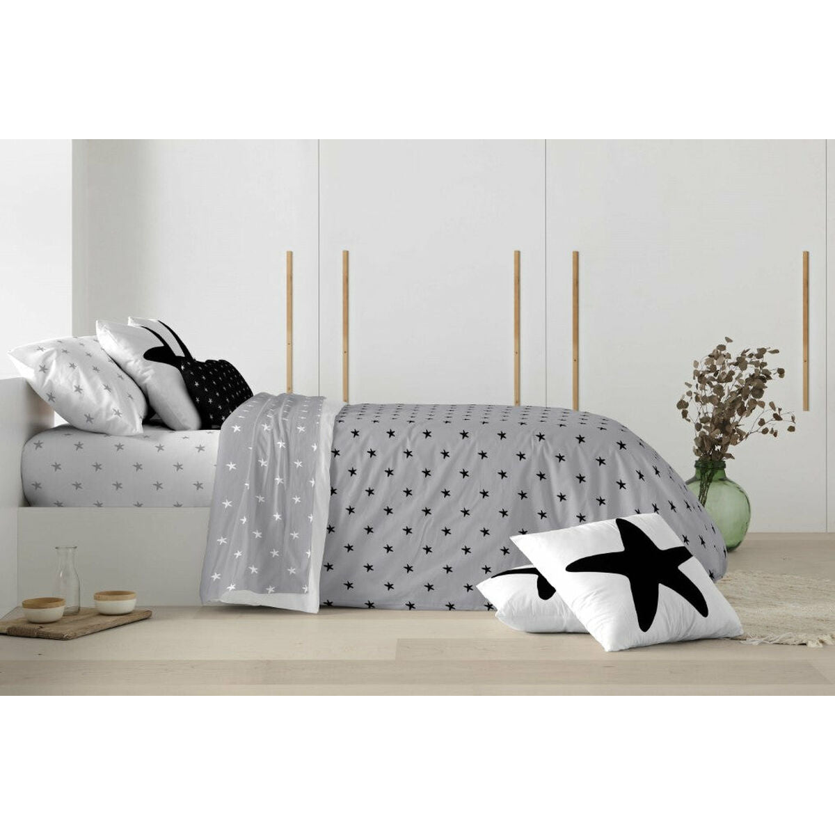 Copripiumino Ripshop Galilea Grigio 200 x 200 cm Collo di bottiglia