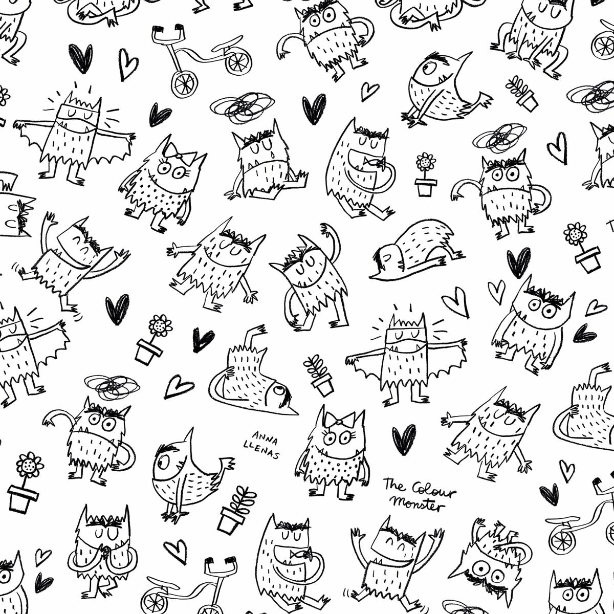Lenzuolo con angoli aderenti Ripshop Monstre black 70x140 cm