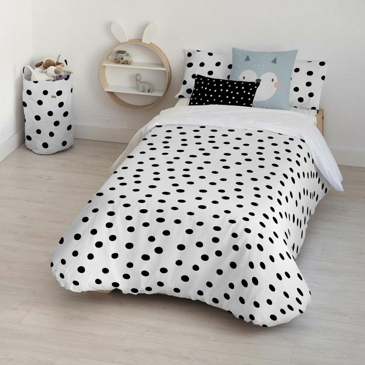 Copripiumino Kids&Cotton Kibo Bianco Nero 180 x 240 cm