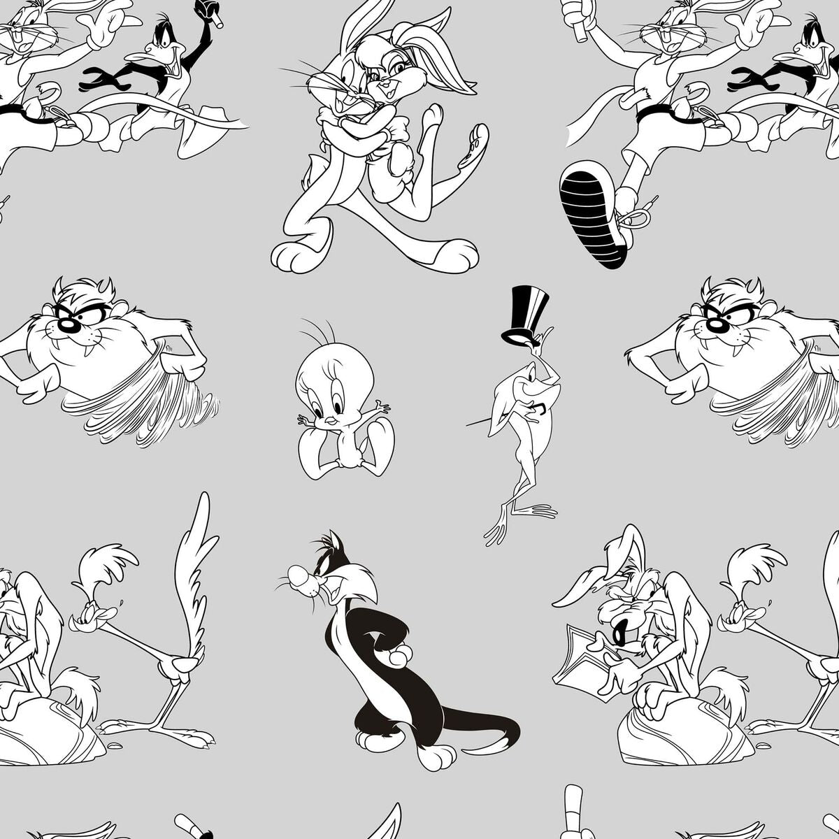 Copripiumino Looney Tunes Looney BN Bianco black 260 x 240 cm