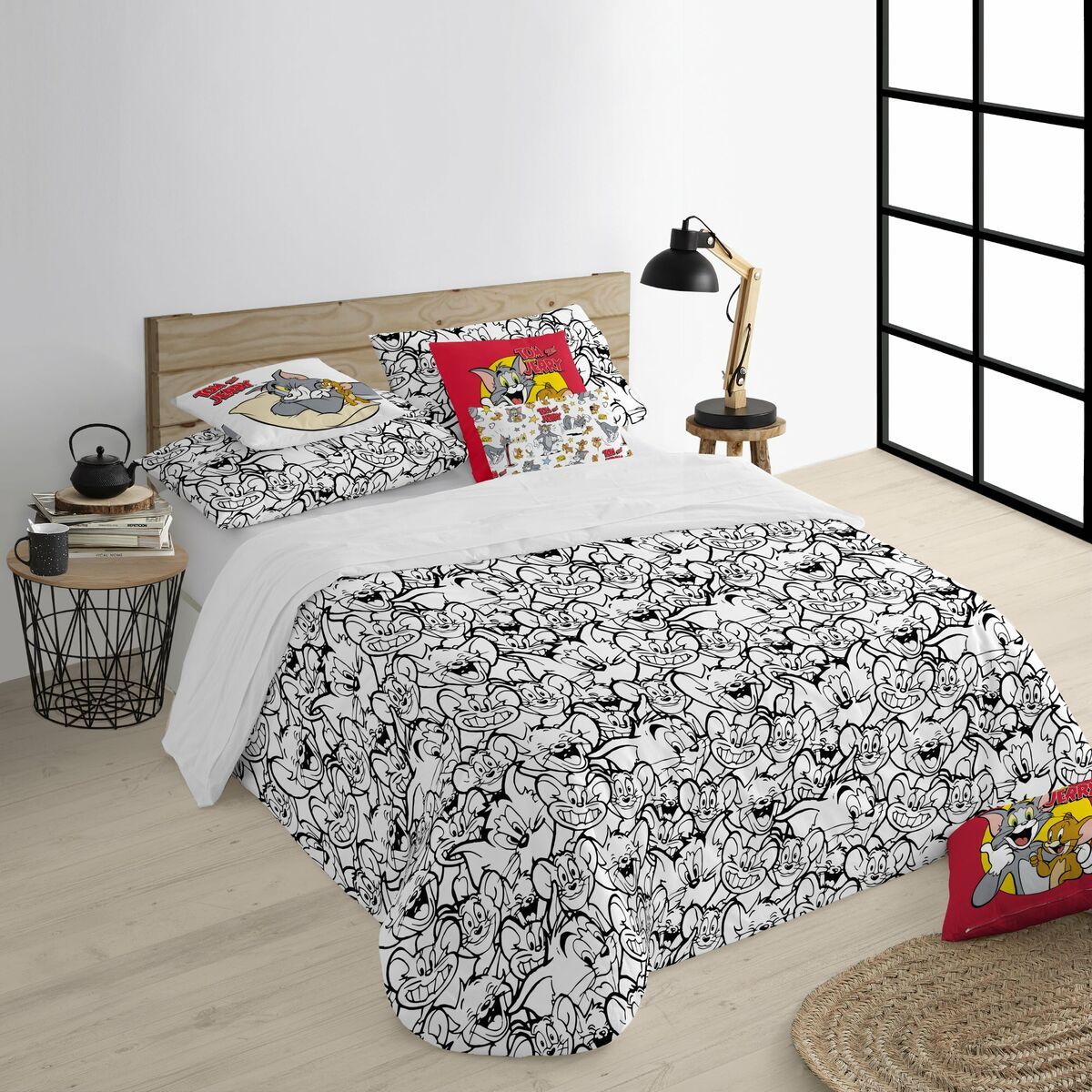 Copripiumino Tom & Jerry Tom & Jerry Black & White 200 x 200 cm