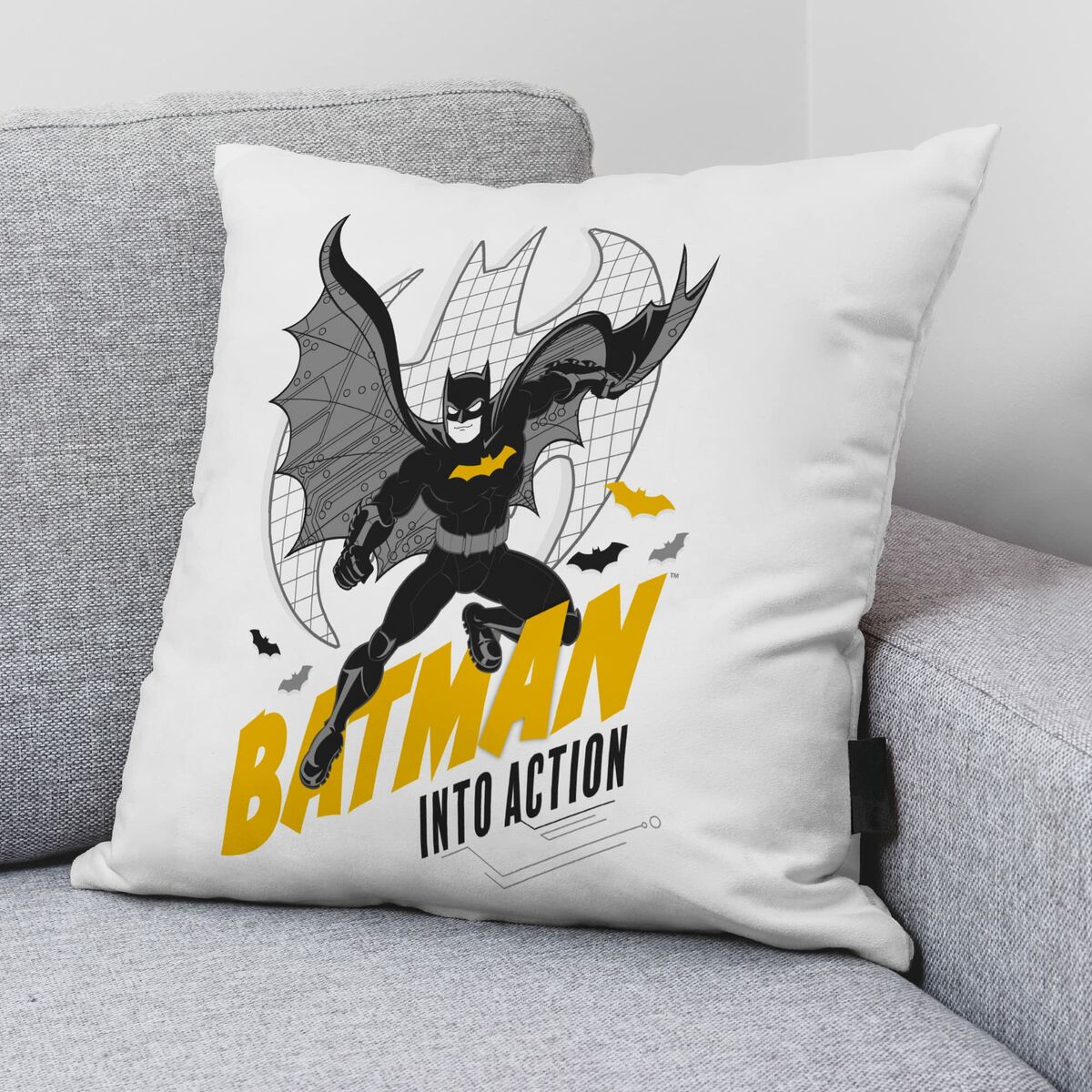 Fodera per cuscino Batman Bianco 45 x 45 cm