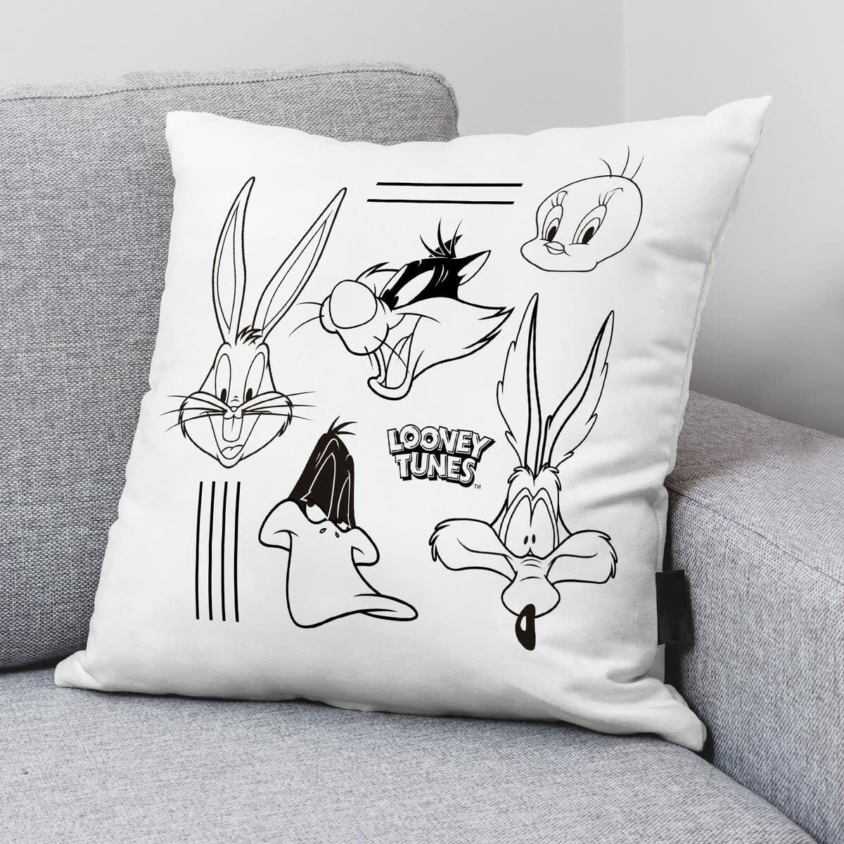 Fodera per cuscino Looney Tunes Bianco 45 x 45 cm