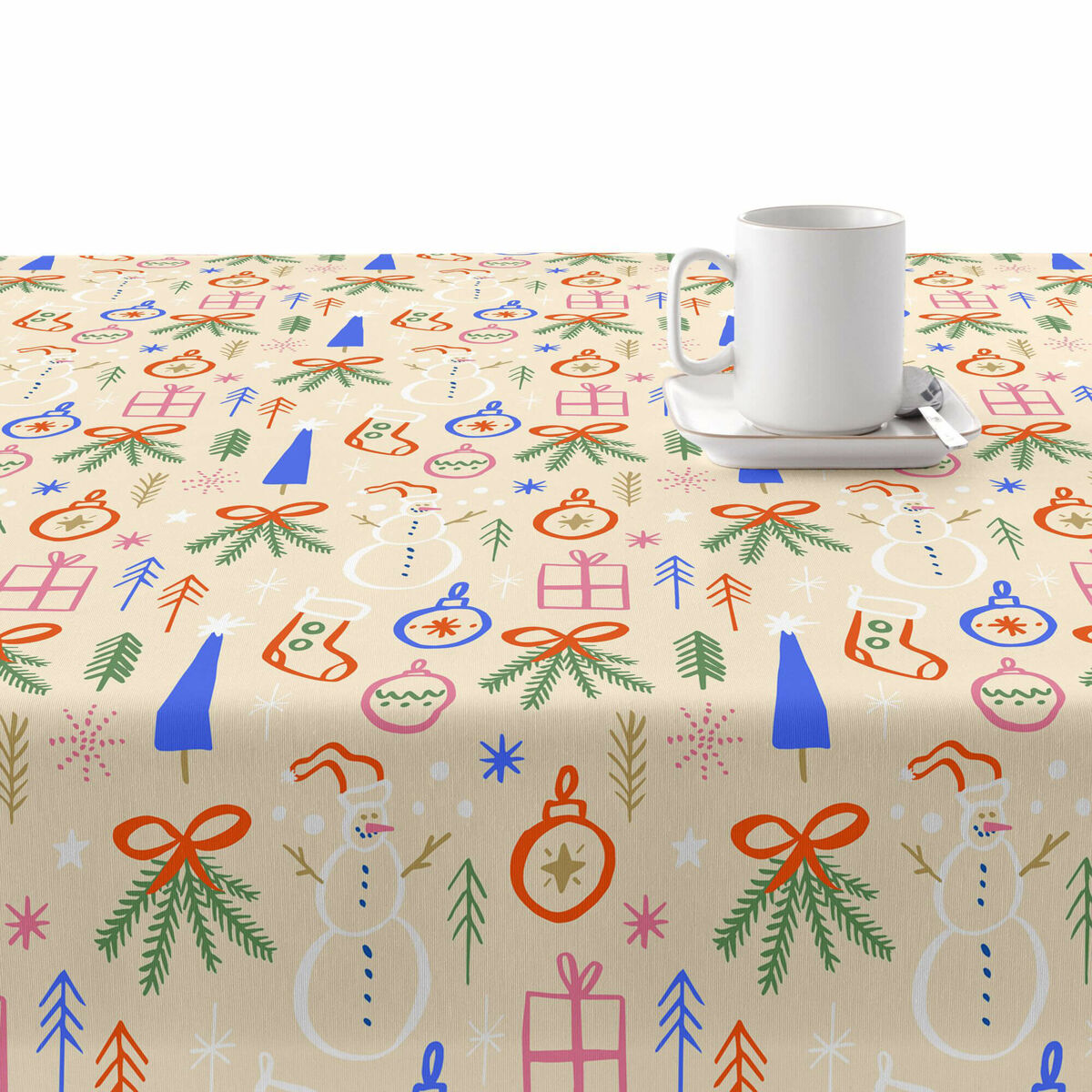 Tovaglia in resina antimacchia Belum Merry Christmas 41 140 x 140 cm