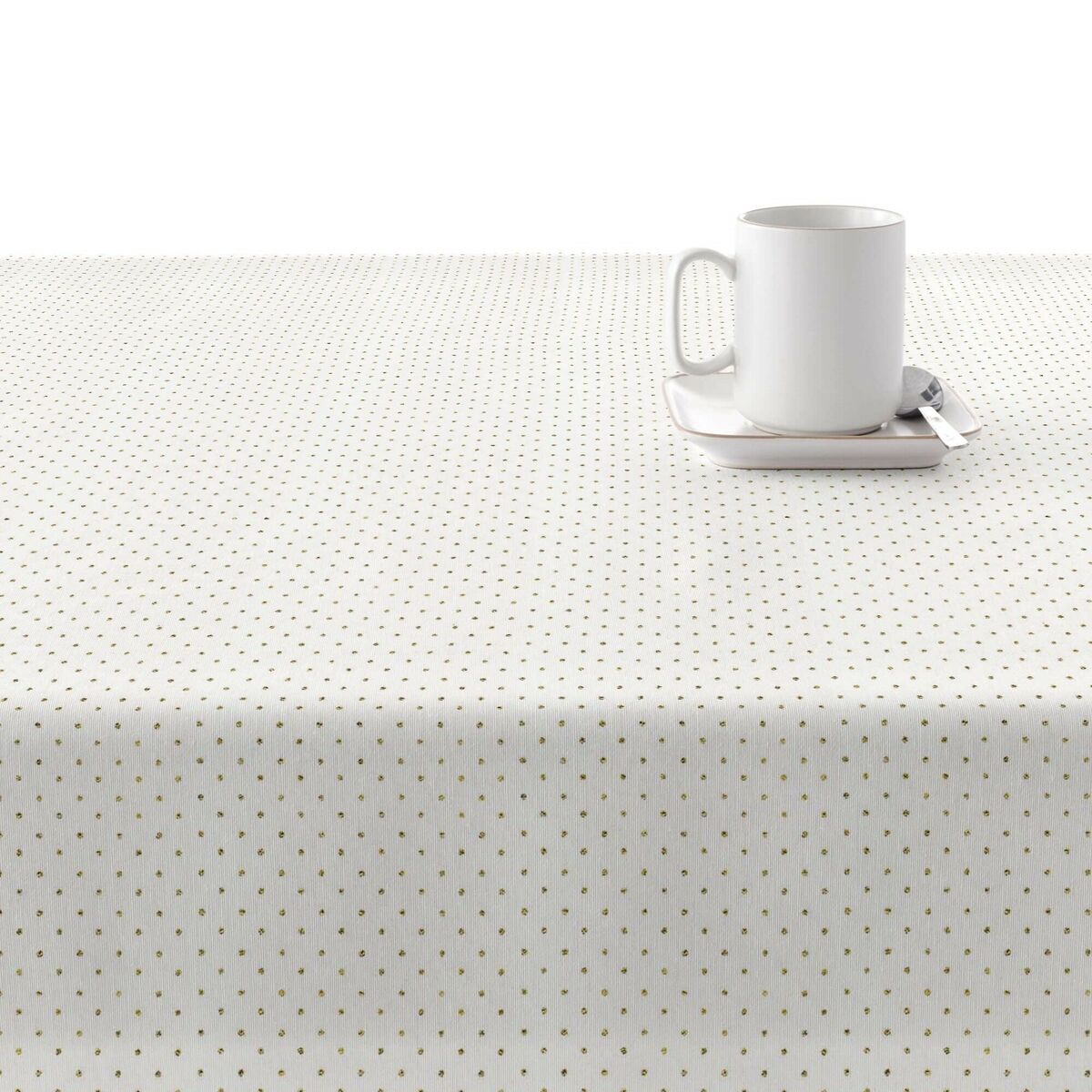Tovaglia in resina antimacchia Mauré Dots Gold 100 x 140 cm