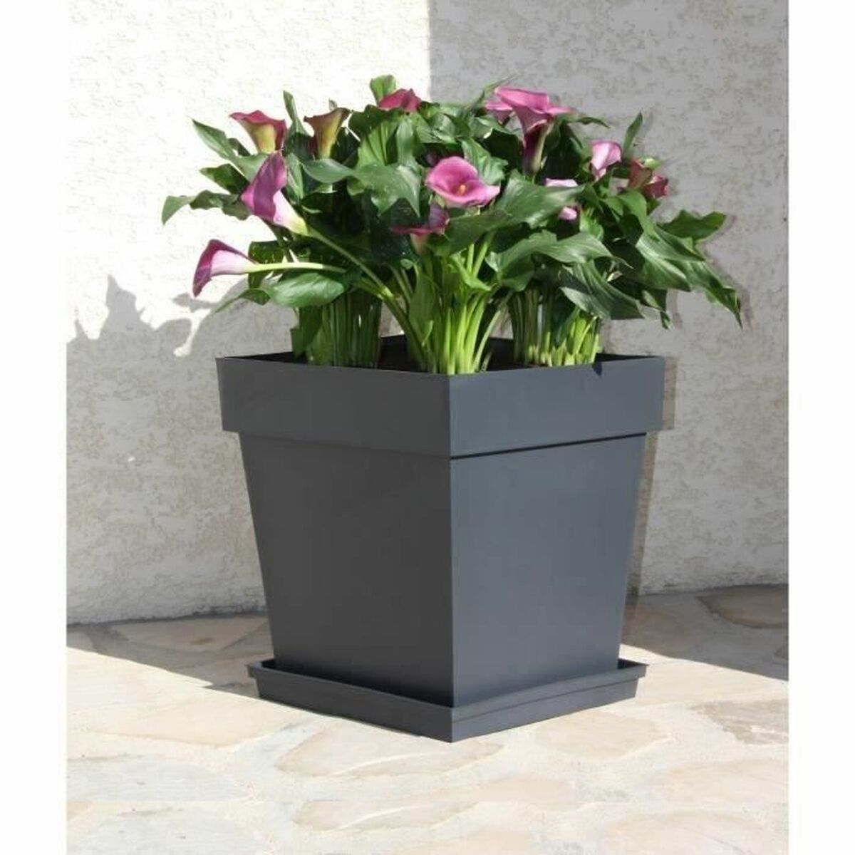 Vaso EDA Grigio polipropilene Plastica 39 cm 39 x 39 x 39 cm