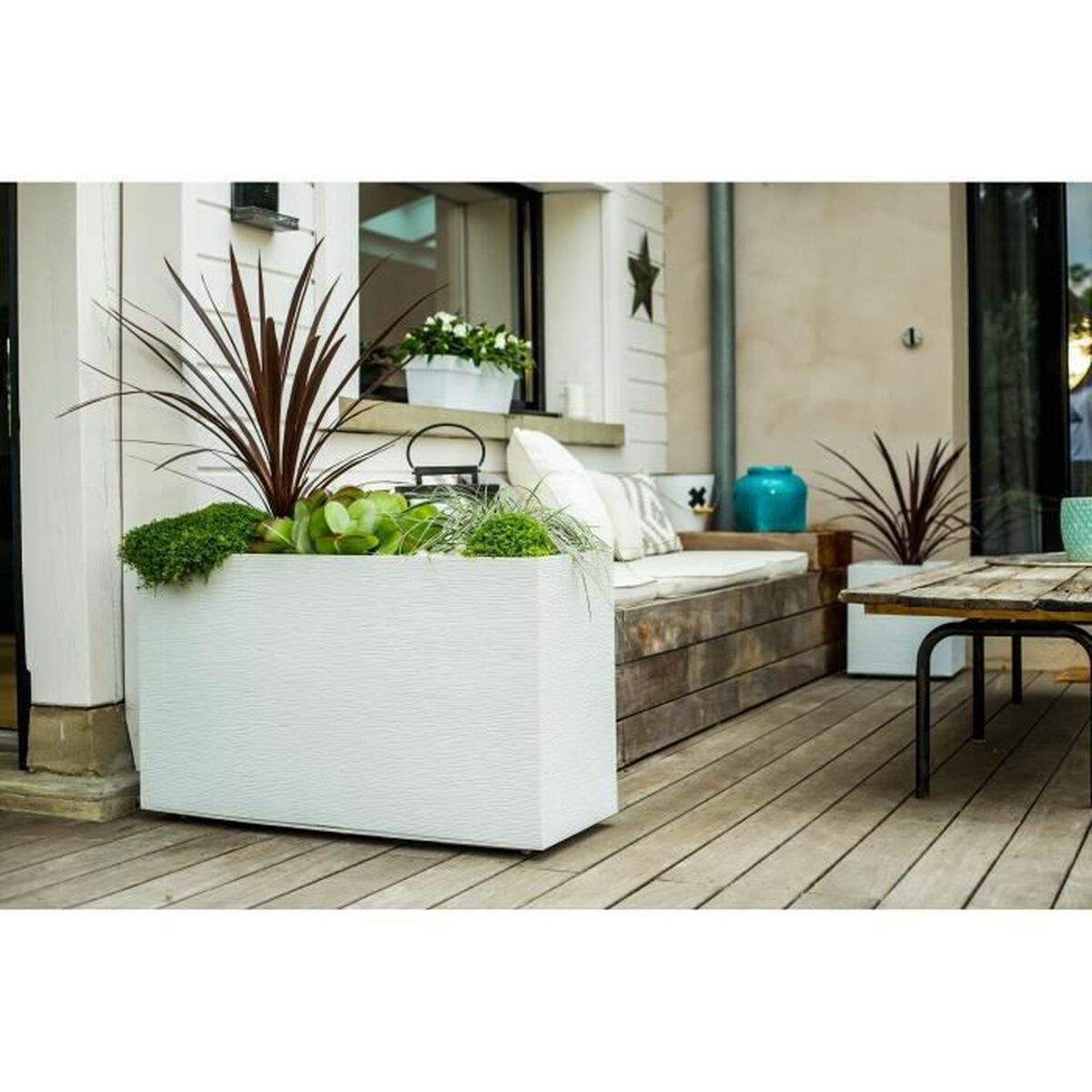 Vaso EDA Muret Graphit Plastica 99,5 x 39,5 x 60 cm Bianco