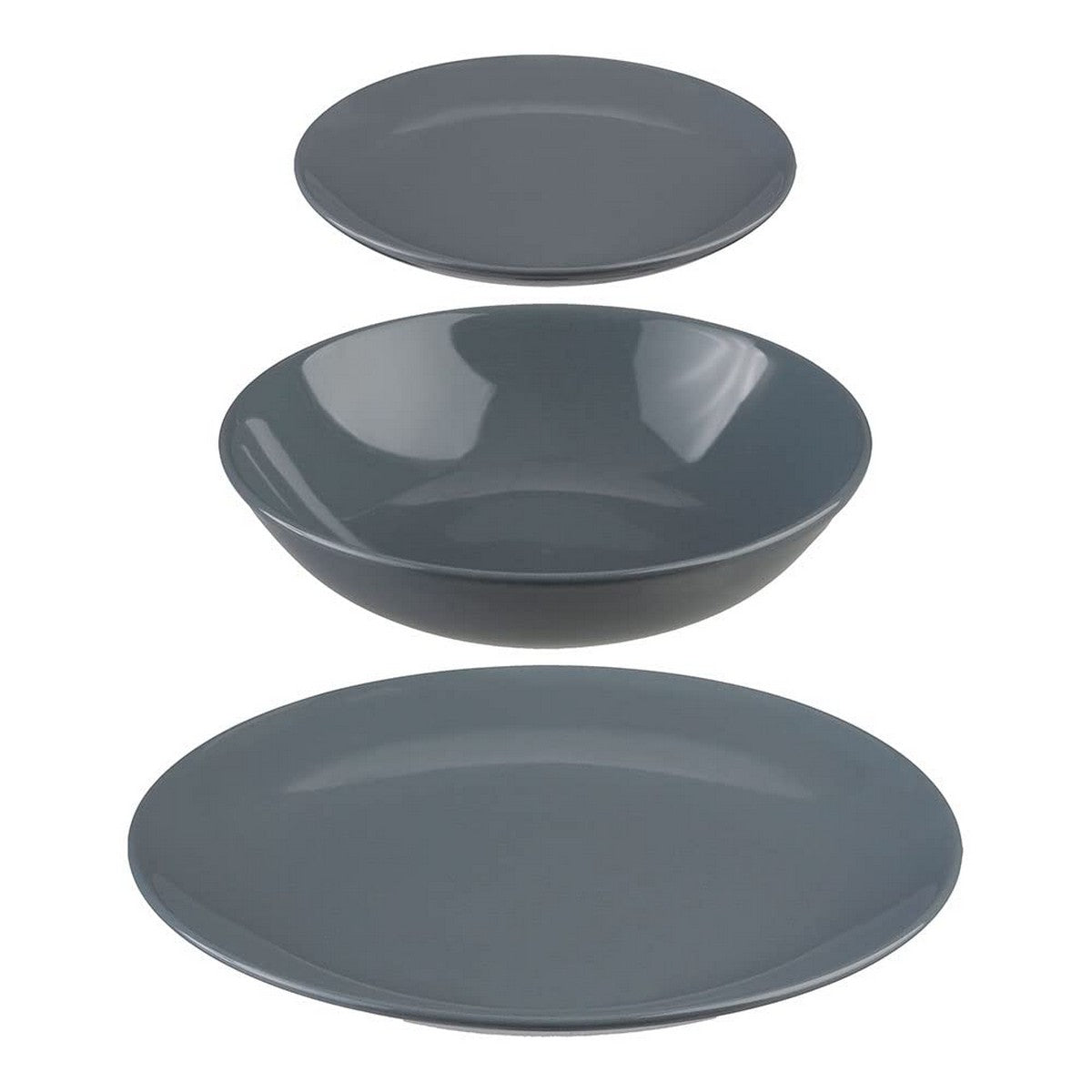 Servizio di Piatti Secret de Gourmet Ceramica Grigio (18 Pezzi)
