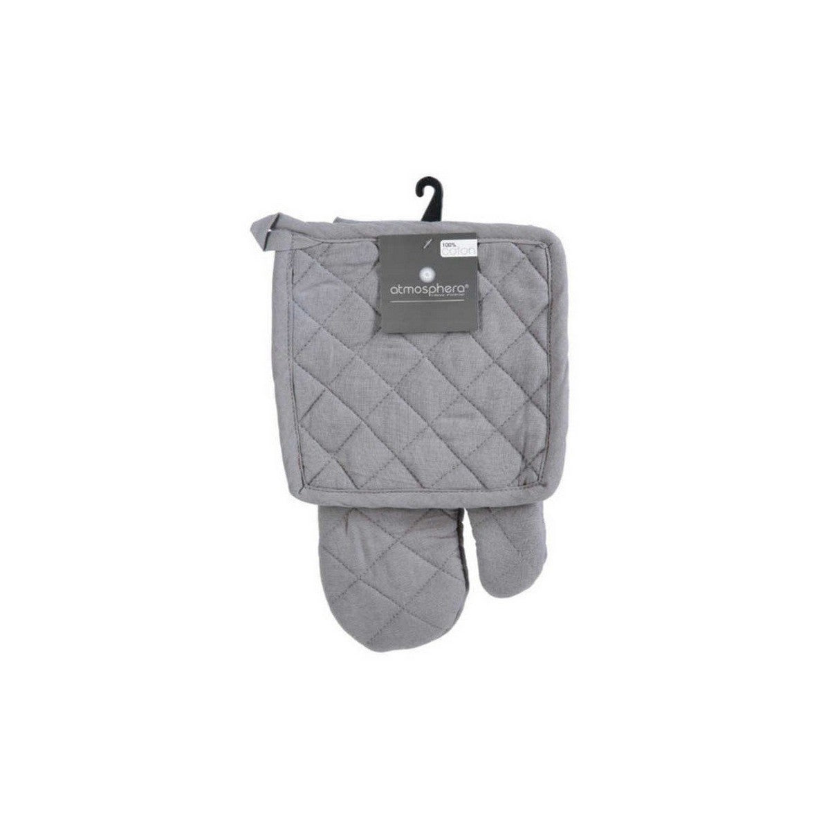 Set guanto da forno e presina Atmosphera Grigio Cotone