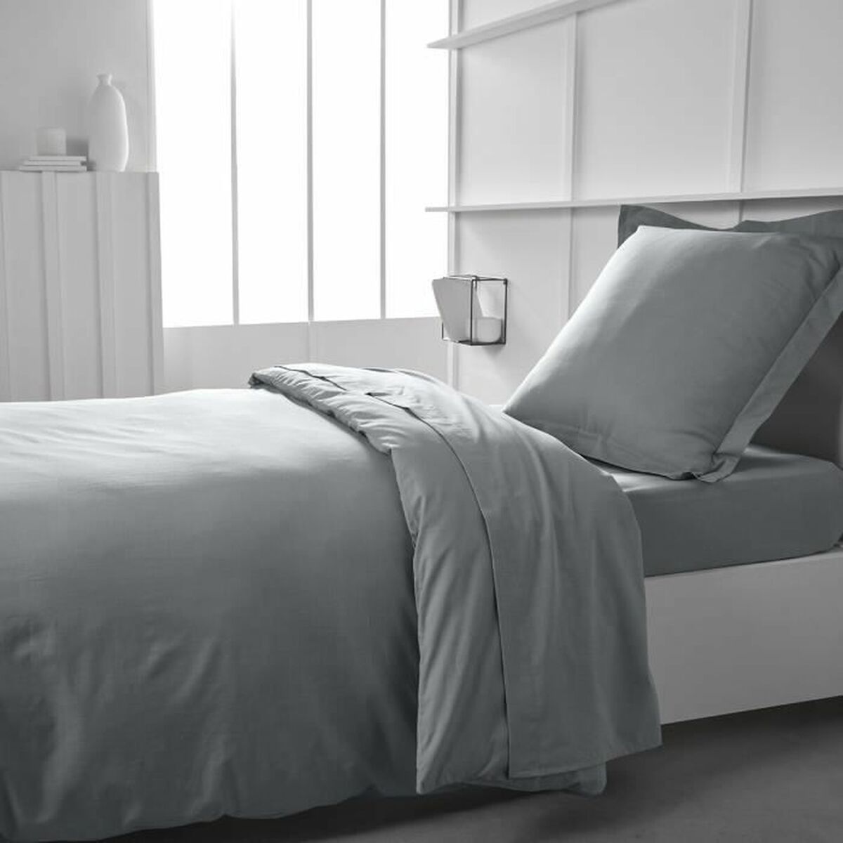Lenzuolo con angoli aderenti TODAY Jersey Grigio chiaro 90 x 190 cm