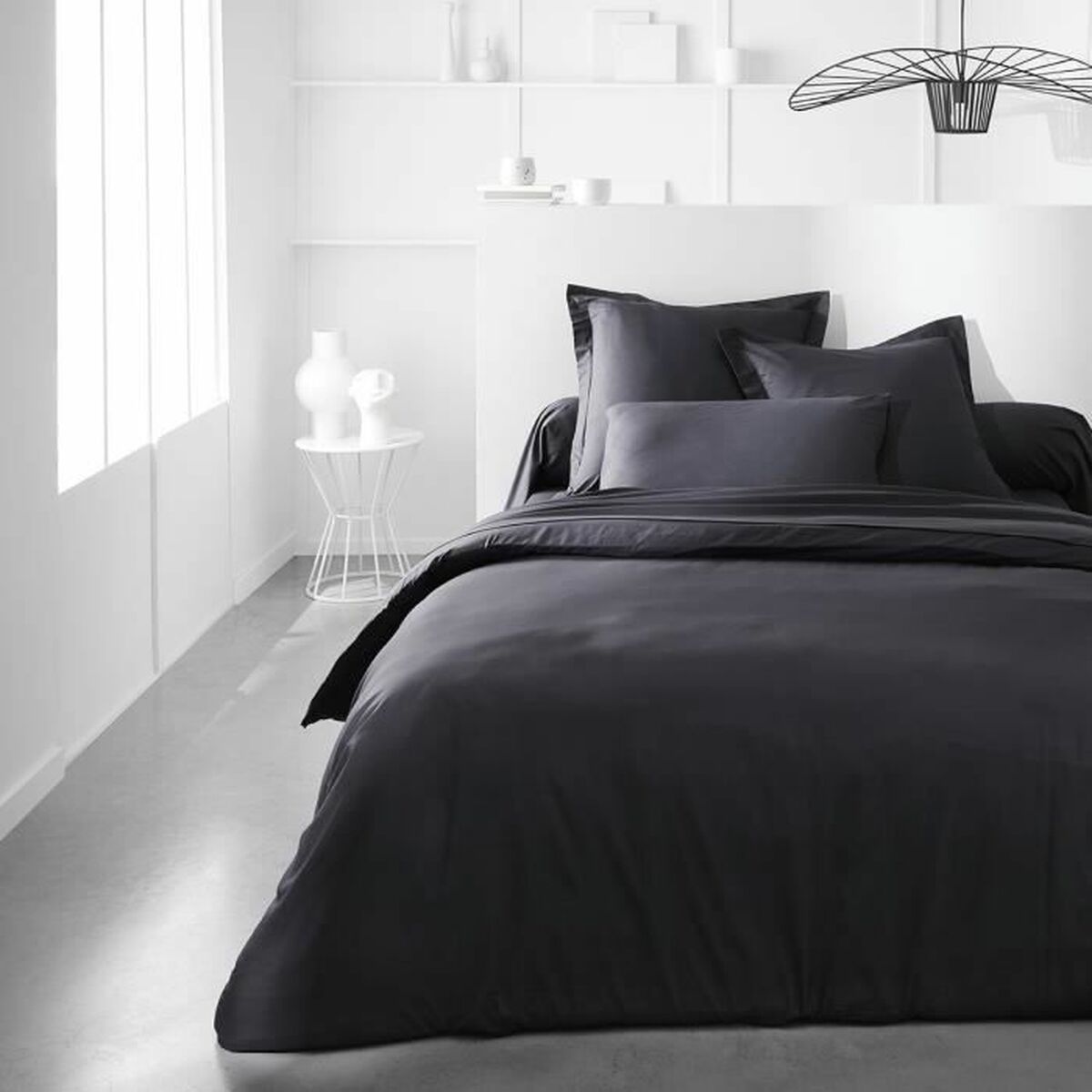 Lenzuolo con angoli aderenti TODAY Essential Nero 180 x 200 cm