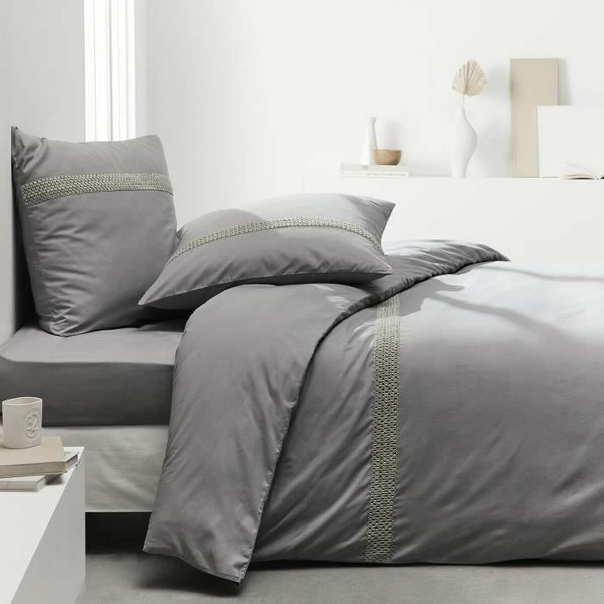 Lenzuolo con angoli aderenti TODAY Percale Grigio chiaro 140 x 200 cm