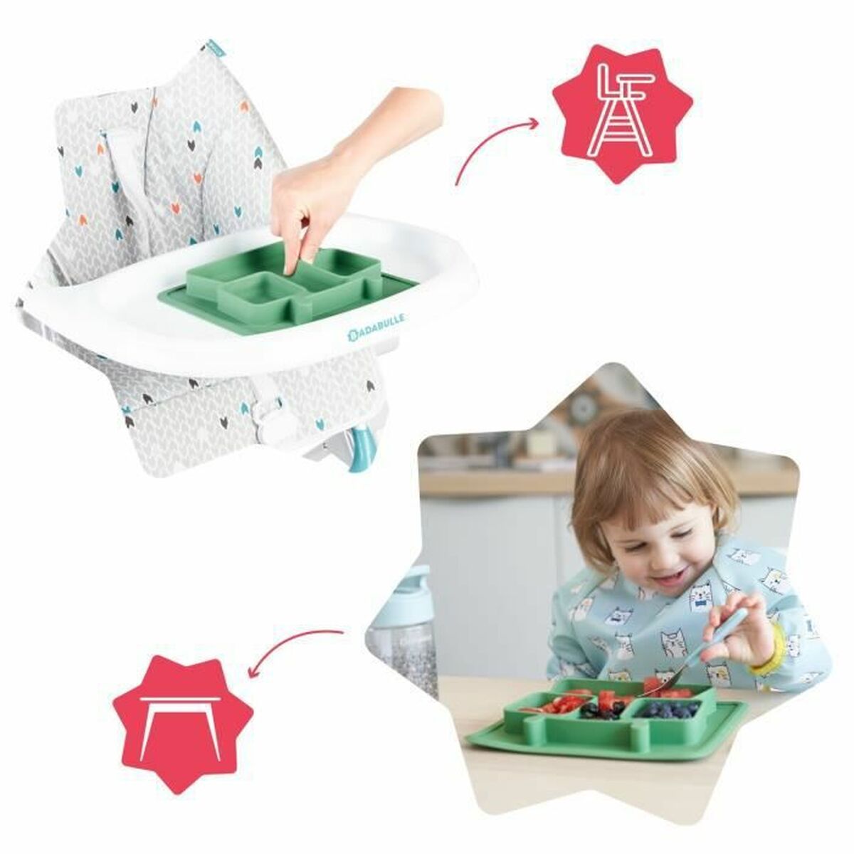 Piatto Badabulle B005215 Silicone Per bambini