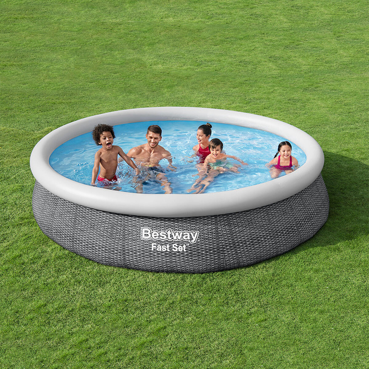 Piscina Gonfiabile Bestway 366 x 76 cm Grigio 5377 L