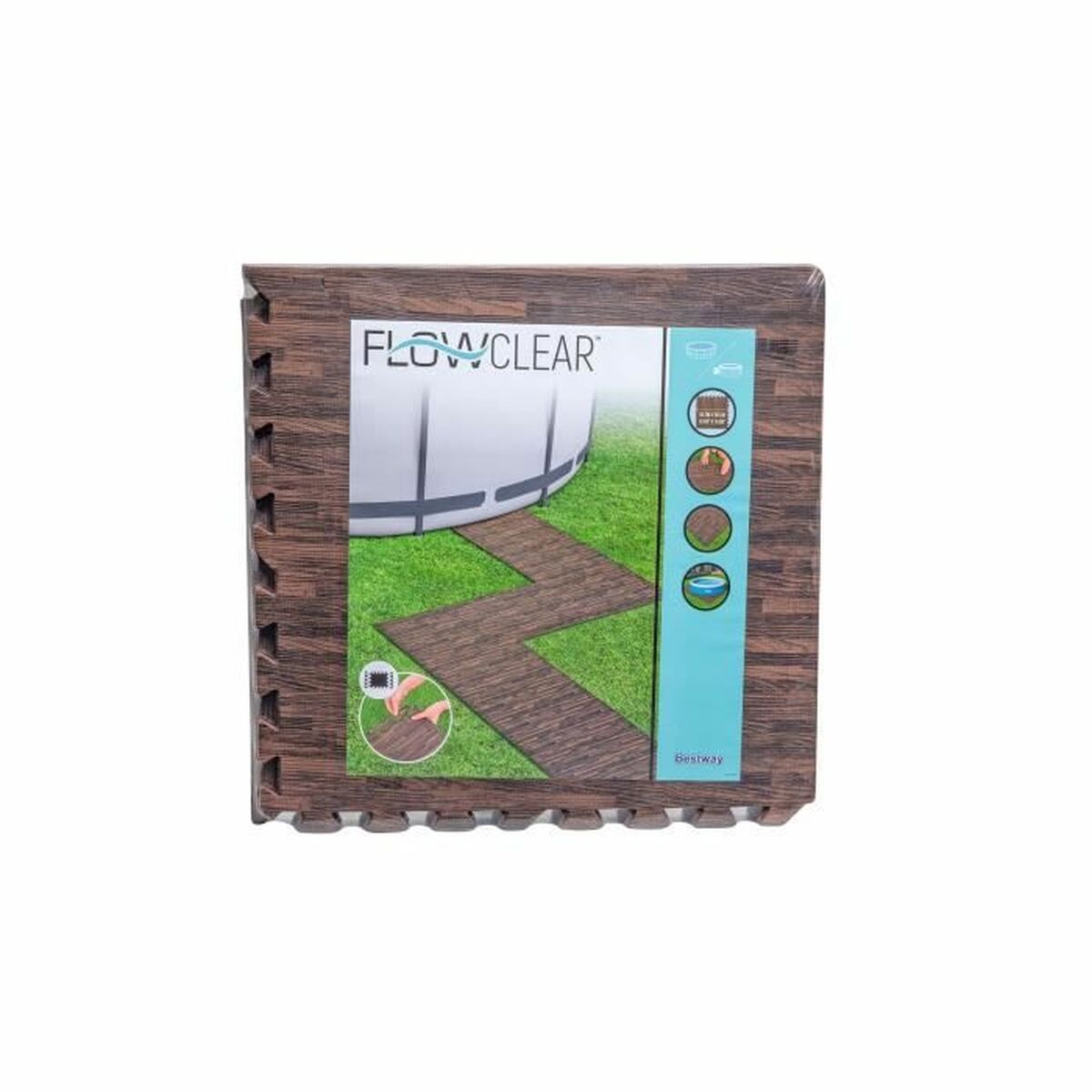 Pavimentazione protettiva per piscine rimovibili Bestway Legno 50 x 50 cm