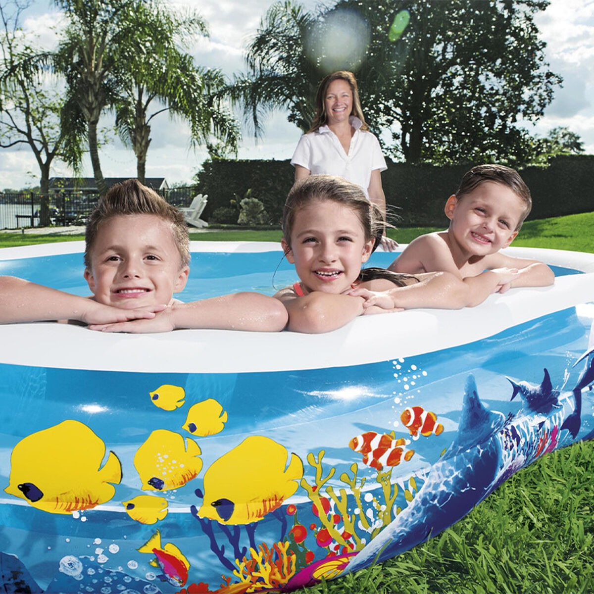 Piscina Gonfiabile per Bambini Bestway 262 x 157 x 46 cm Azzurro