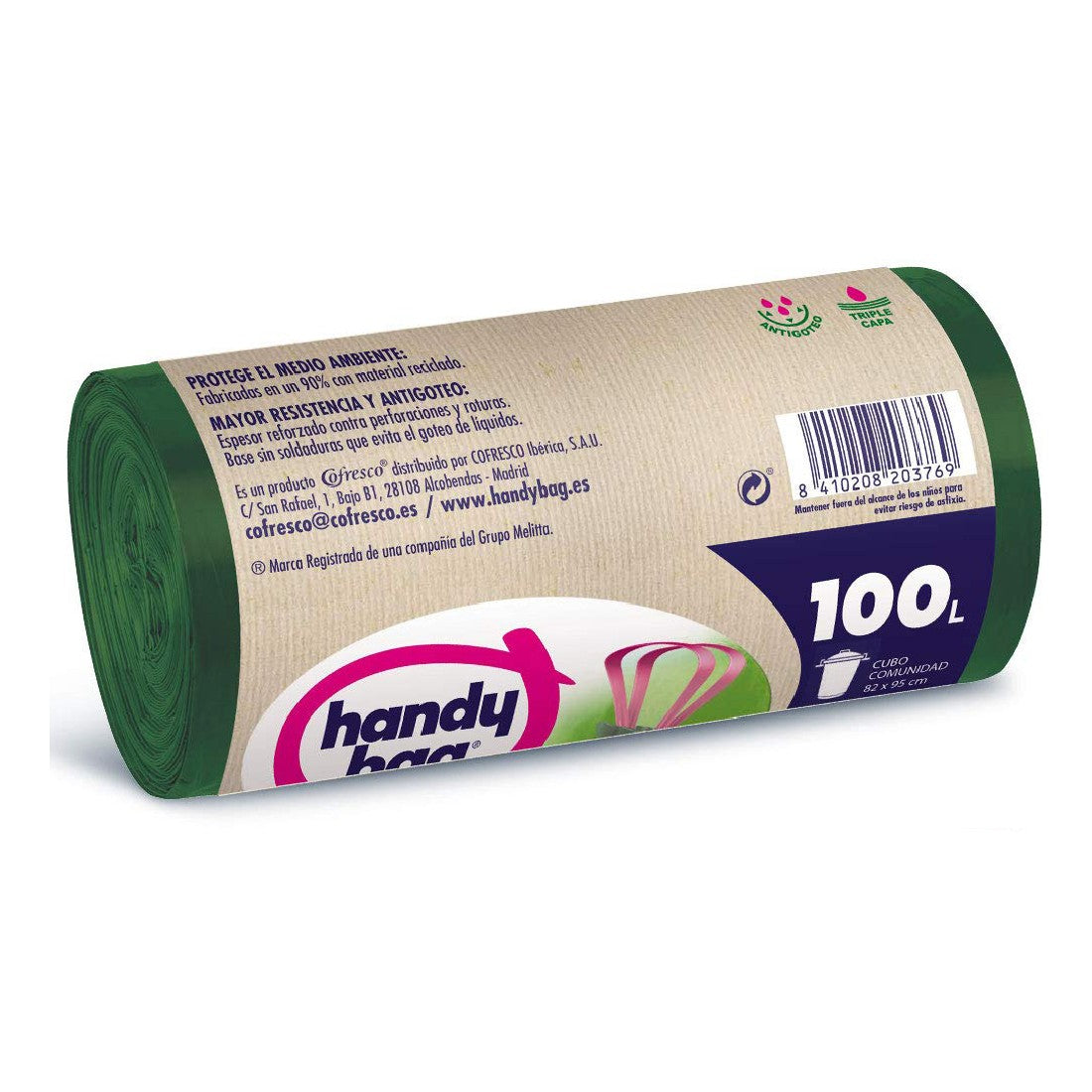Sacchetti per la Spazzatura Handy Bag Albal 100 L (10 pezzi)