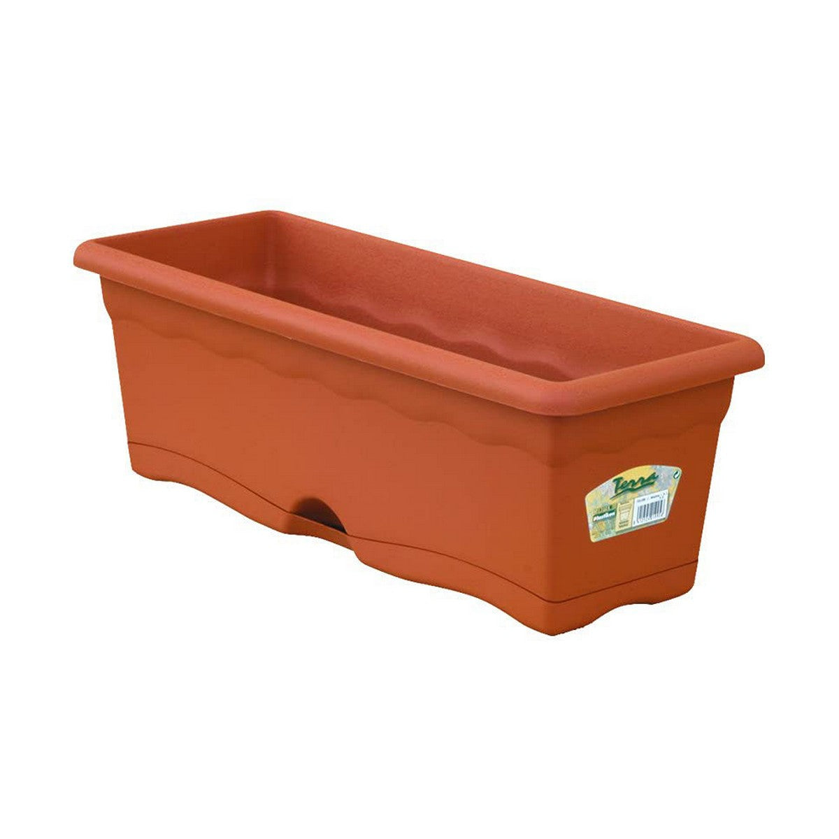 Balconiera con Piatto Plastiken Terracotta polipropilene (80 x 20 cm)