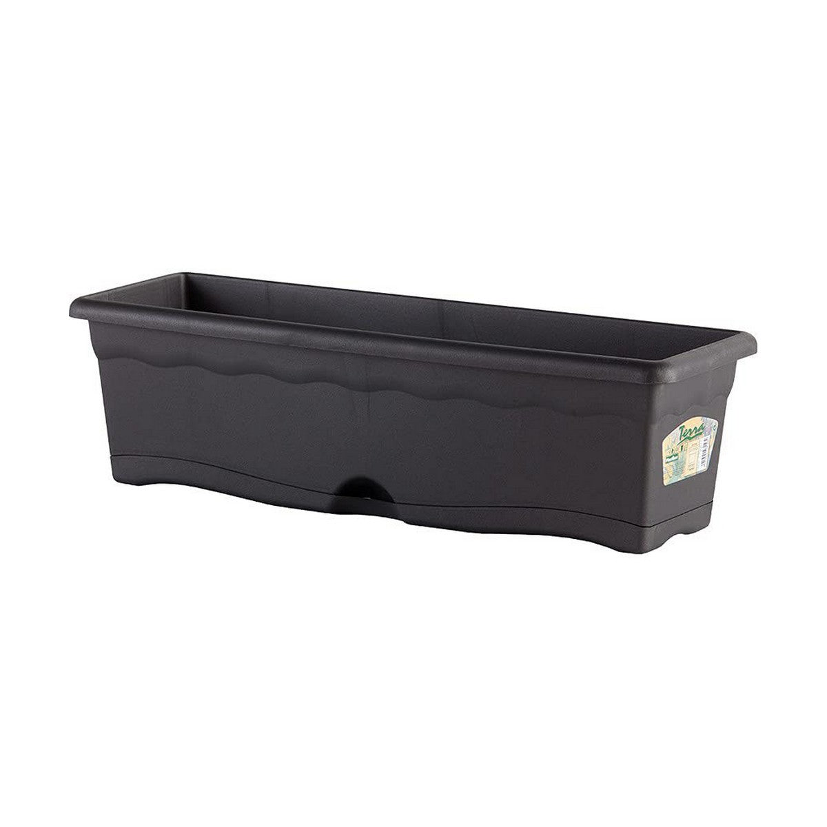 Balconiera con Piatto Plastiken Antracite polipropilene (50 x 20 cm)