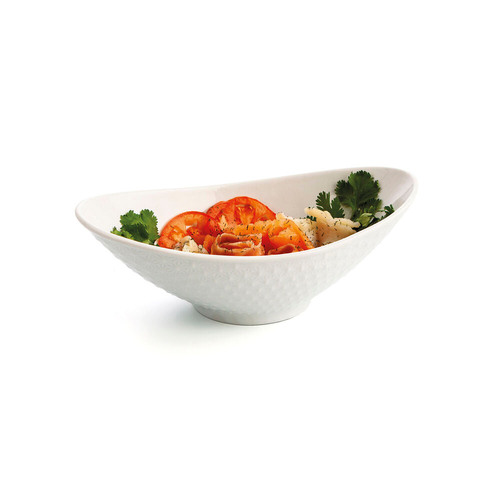 Teglia da Cucina Quid Gastro Ovale Ceramica Bianco (21,5 x 12,5 x 7 cm) (6 Unità)