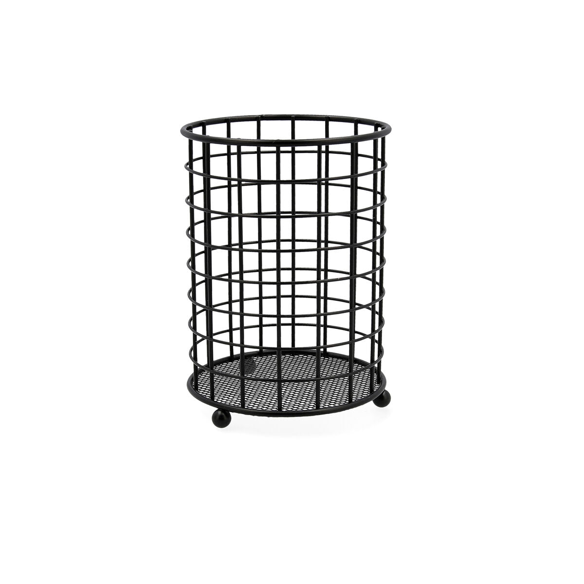 Contenitore per Utensili da Cucina Quid Nero Metallo (12,5 x 12,5 x 16,5 cm)