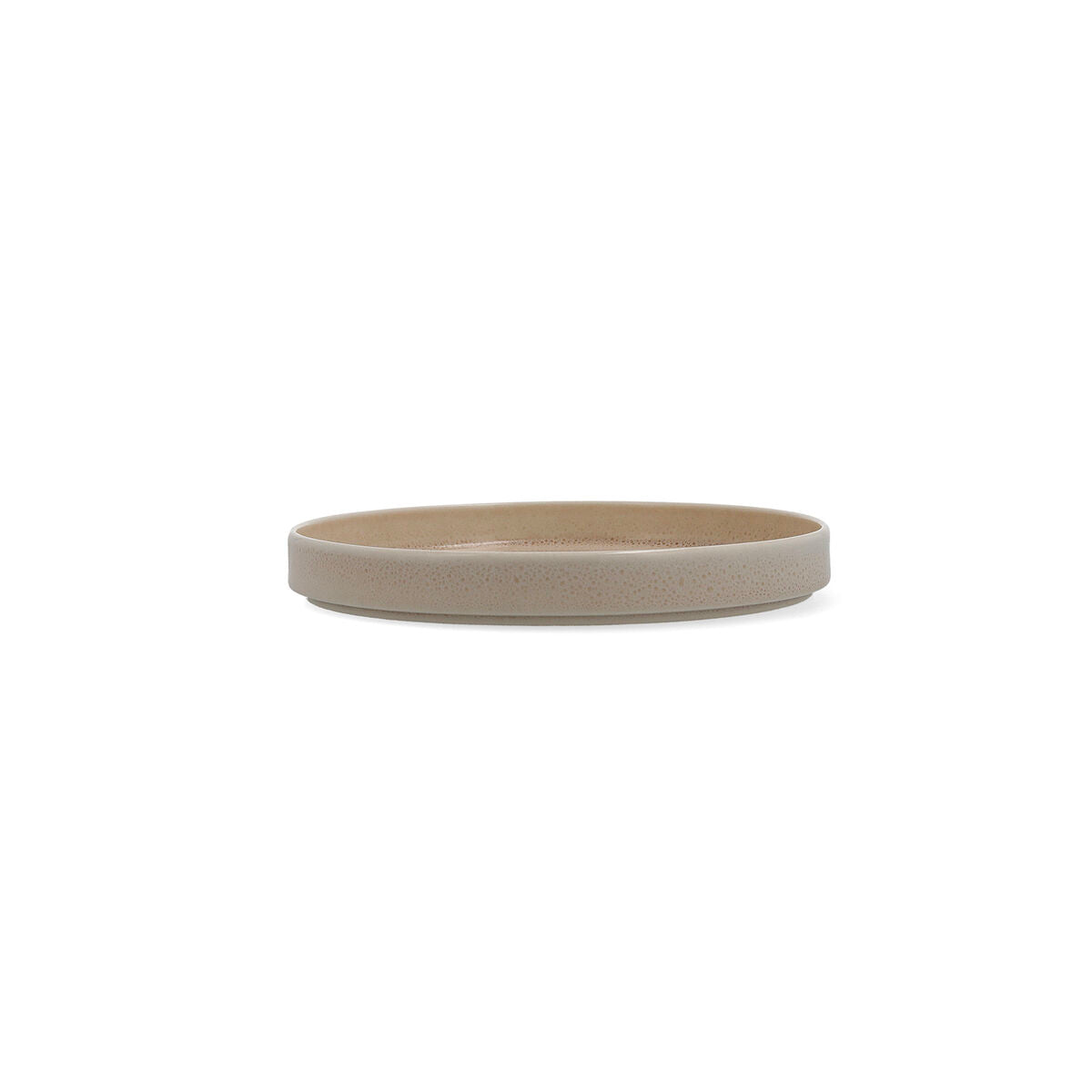 Piatto Piano Ariane Porous Ceramica Beige Ø 21 cm (4 Unità)