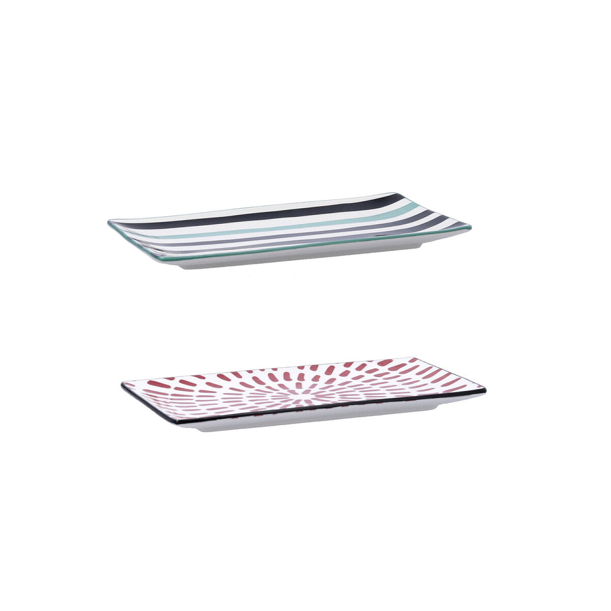 Vassoio per aperitivi Bidasoa Zigzag Rettangolare Multicolore Ceramica 20 x 11 cm