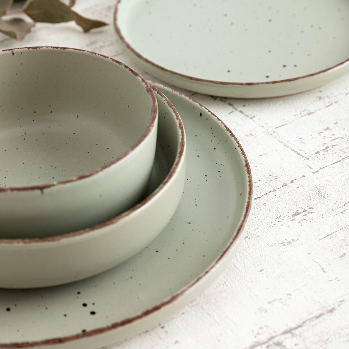 Piatto da pranzo Quid Duna Verde Ceramica 26,5 x 2,8 cm (6 Unità)