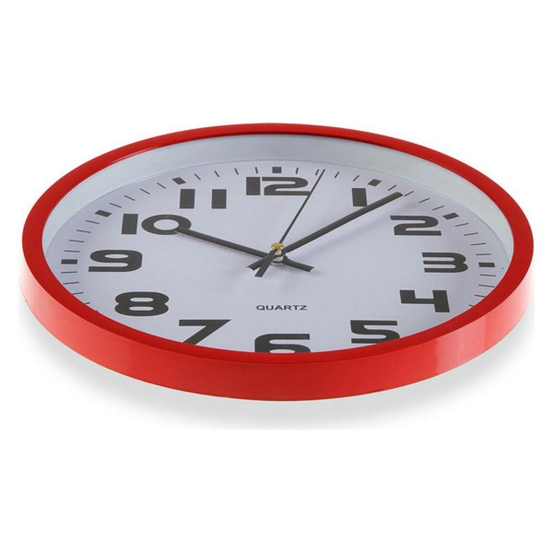 Orologio da Parete Rosso Plastica (3,8 x 25 x 25 cm)