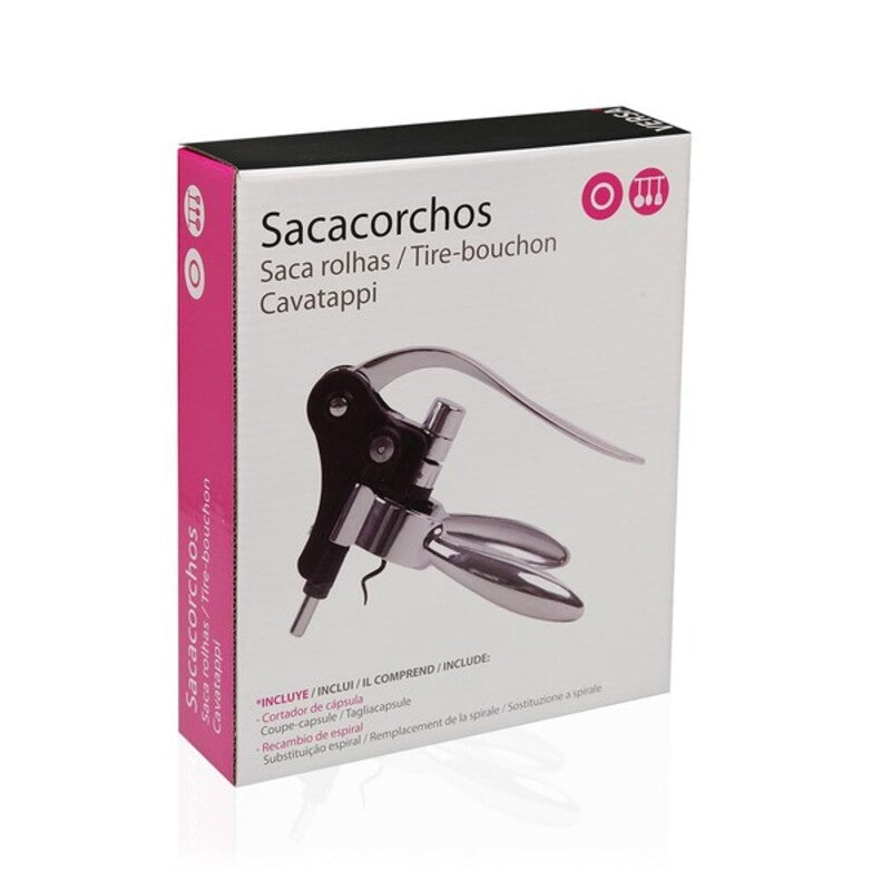 Set da Vino con Cavatappi a Spirale e Accessori Versa Acciaio ABS Lega di Zinco (16 x 5 x 18 cm)