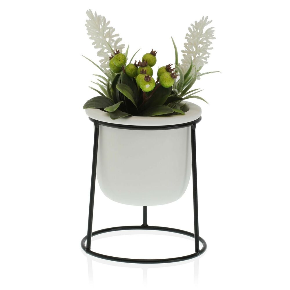 Vaso Versa Albă Ceramica Metallo (10,5 x 14,5 x 10,5 cm)