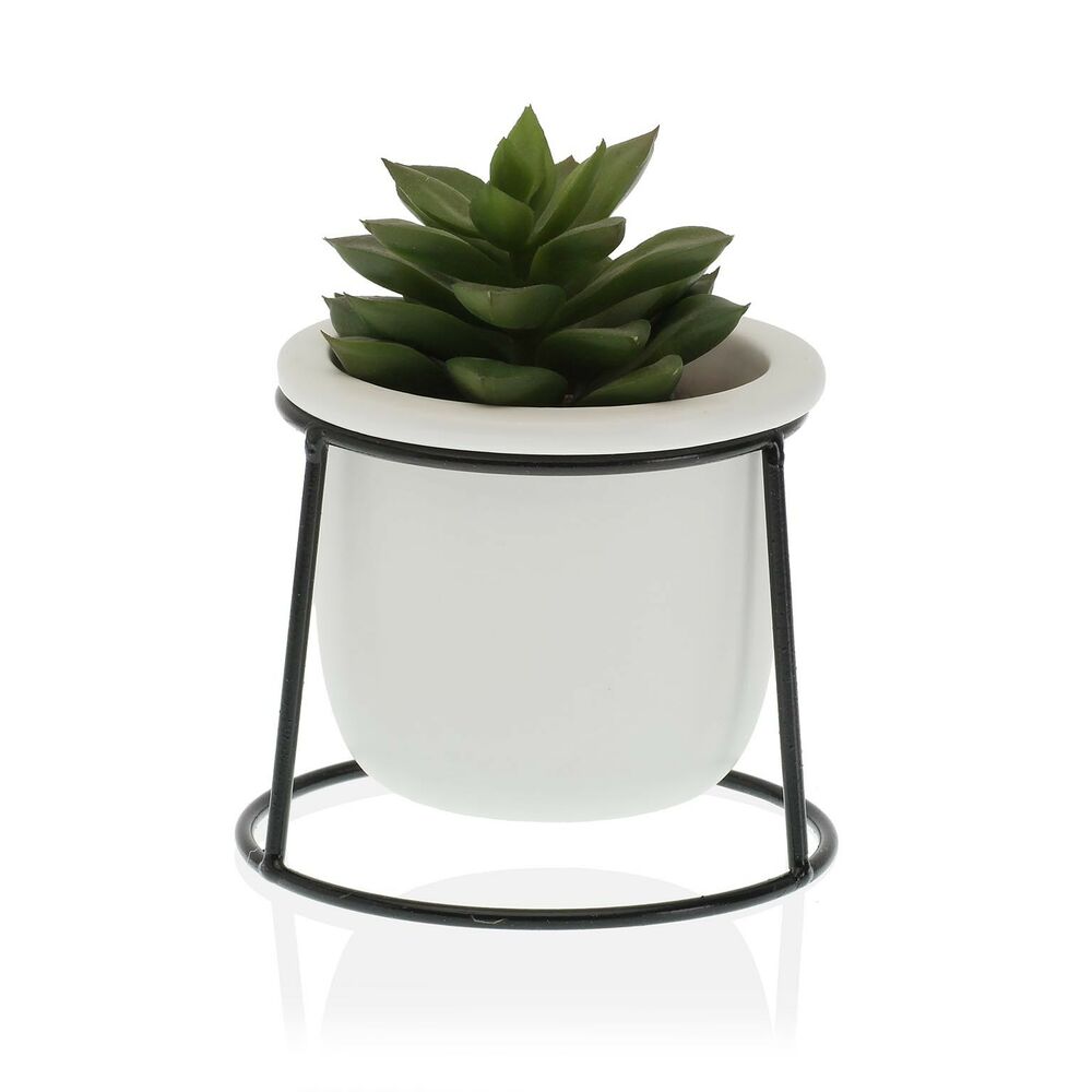 Vaso Versa Albă Ceramica Metallo (10,5 x 11,5 x 10,5 cm)