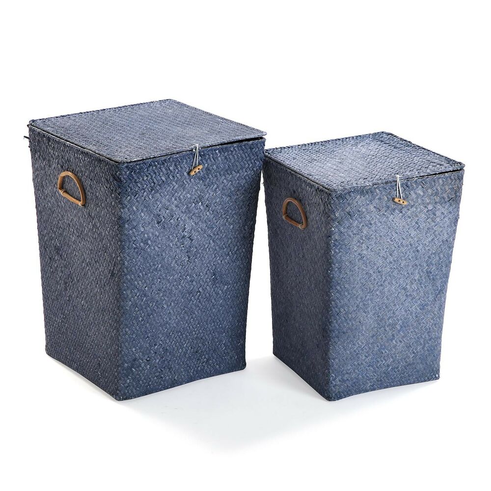 Set di Cestini Versa Azzurro ROPA Alghe marine (2 Pezzi) (35 x 50 x 35 cm) (2 pezzi)
